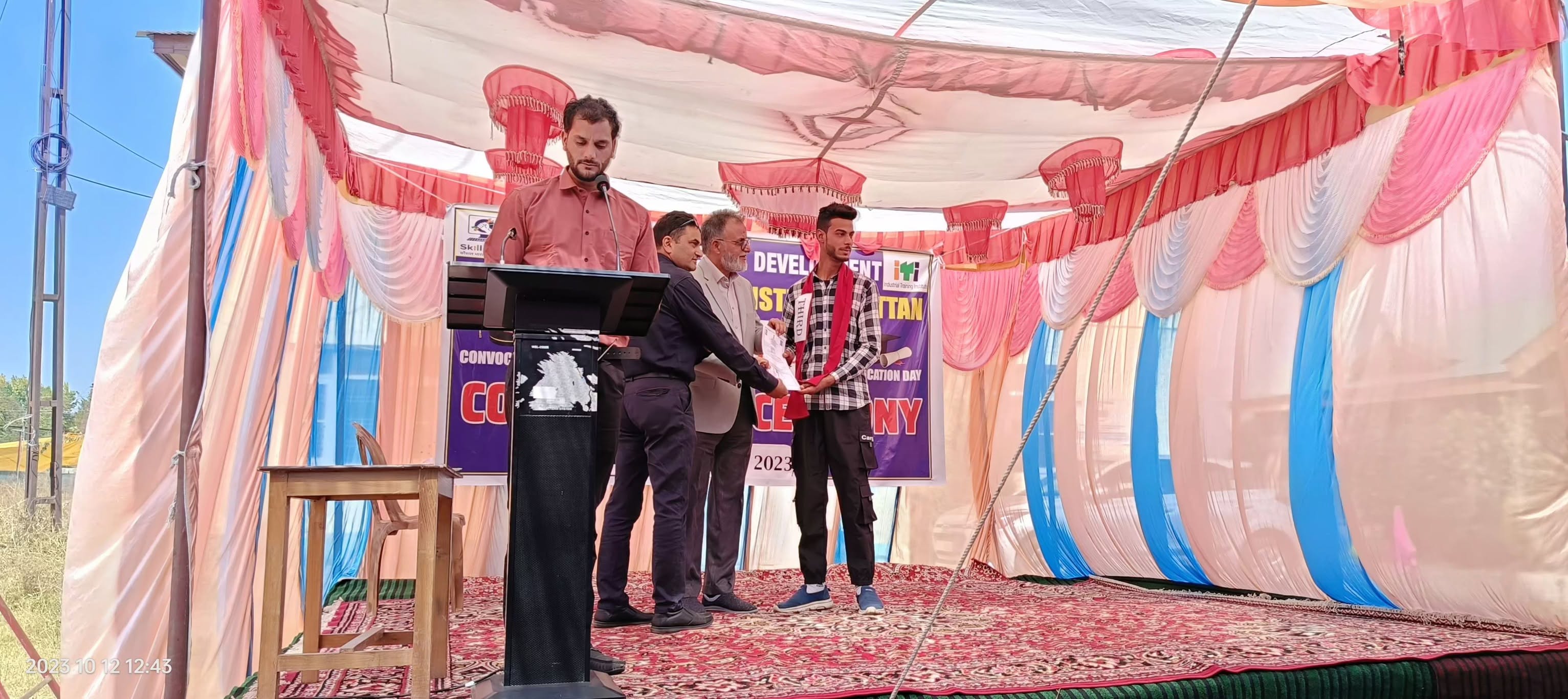 The convocation ceremony was celebrated in the premises of Government ITI Pattan,where students of NCVT trades were felicitated with the NTC.