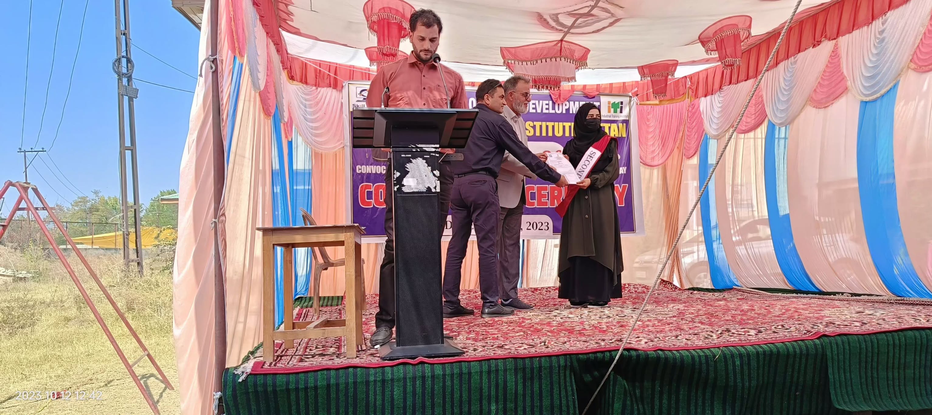 The convocation ceremony was celebrated in the premises of Government ITI Pattan,where students of NCVT trades were felicitated with the NTC.